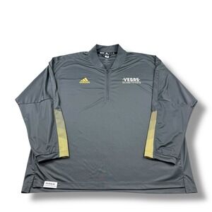 Adidas Vegas Golden Knights Primeblue Charcoal Gray 1/4 Zip Jacket Mens 2XL EUC
